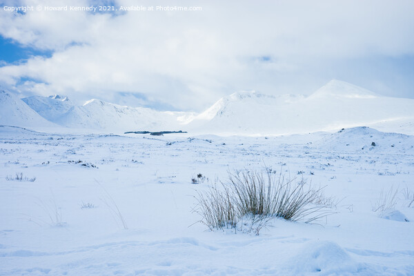 Black Mount from Rannoch Moor in snow Picture Board by Howard Kennedy