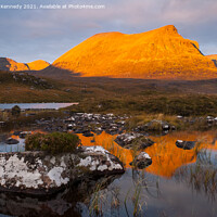 Buy canvas prints of Dawn light on Quinag in Sutherland by Howard Kennedy