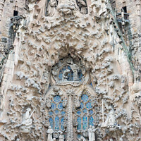 Buy canvas prints of La Sagrada Familia detail, Barcelona by Howard Kennedy