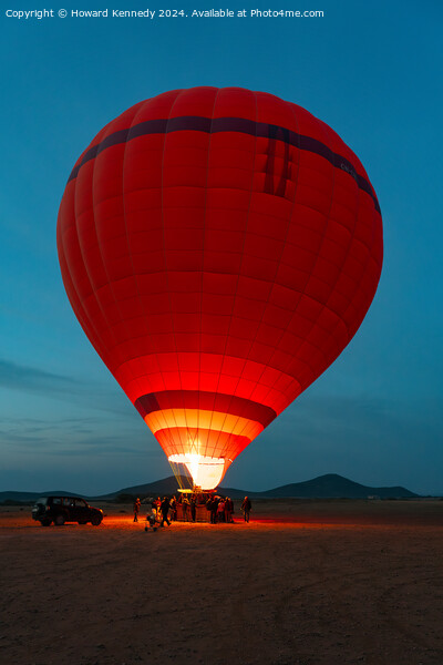 Hot-Air Balloon preparing for take-off Picture Board by Howard Kennedy