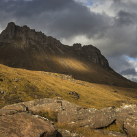 Buy canvas prints of Stac Pollaidh in  dappled light by Howard Kennedy
