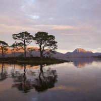 Buy canvas prints of Loch Maree and Slioch at sunset by Howard Kennedy