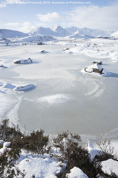 Frozen Loch Ba Picture Board by Howard Kennedy