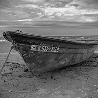 Buy canvas prints of Boat on the beach - B&W by Paul Piciu-Horvat