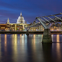 Buy canvas prints of St Paul's Cathedral and Millennium Bridge at Dusk by Paul Piciu-Horvat
