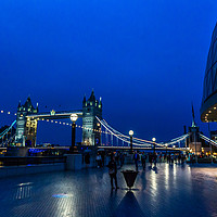 Buy canvas prints of Tower Bridge & City Hall during the blue hour by Paul Piciu-Horvat