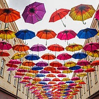 Buy canvas prints of Umbrellas in Bath by Paul Piciu-Horvat