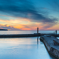 Buy canvas prints of Whitby Harbour Sunset by Richard Auty