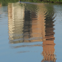 Buy canvas prints of  Pisa, the tower of Cittadella "rippled" by a cano by Paola Iacopetti