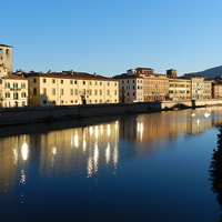 Buy canvas prints of  Special effects on Arno River, Pisa by Paola Iacopetti