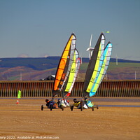Buy canvas prints of Sailing on Swansea Bay with Land Karts by Jane Emery