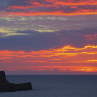 Buy canvas prints of  Sunset at Worms Head by Jane Emery
