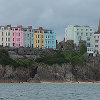 Buy canvas prints of Tenby from the Sea by Jane Emery