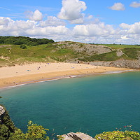 Buy canvas prints of Baraundle Bay, Pembrokeshire, West Wales by Jane Emery