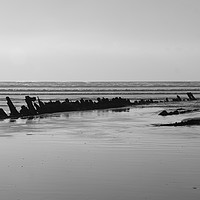 Buy canvas prints of The SV Paul Ship Wreck Cefn Sidan Sands by Jane Emery