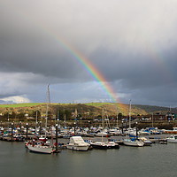 Buy canvas prints of Double Rainbow Over Burry Port  by Jane Emery