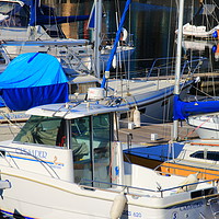 Buy canvas prints of Boats in the Marina by Jane Emery