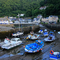 Buy canvas prints of Lynmouth Harbour, North Devon Coast Line by Jane Emery