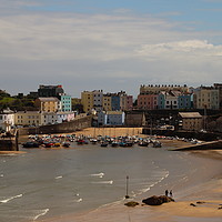 Buy canvas prints of Tenby Harbour Ebbing Tide by Jane Emery