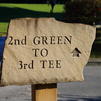 Buy canvas prints of Text 2nd Green to 3rd Tee by Jane Emery