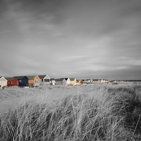 Buy canvas prints of  Mudeford Beach Huts by Mark Churchill