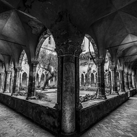 Buy canvas prints of  Cloisters Here, Cloisters There, Cloisters Everyw by Russell Cram