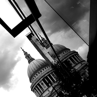Buy canvas prints of The reflection of St. Paul's cathedral  by Jeremy Moseley