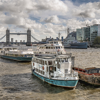 Buy canvas prints of  Thames Boats by Brian Jenkins