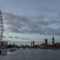 Buy canvas prints of  London Eye at dawn by Brian Jenkins