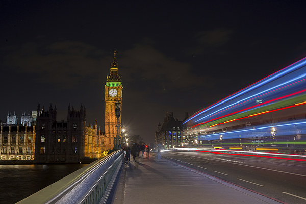  Light trails in London Picture Board by Louise Wilden