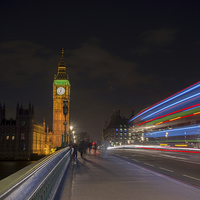 Buy canvas prints of  Light trails in London by Louise Wilden