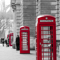 Buy canvas prints of  London phone box by Louise Wilden