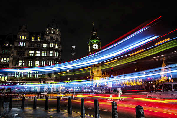  London Bus lights Picture Board by Louise Wilden