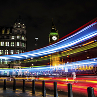 Buy canvas prints of  London Bus lights by Louise Wilden