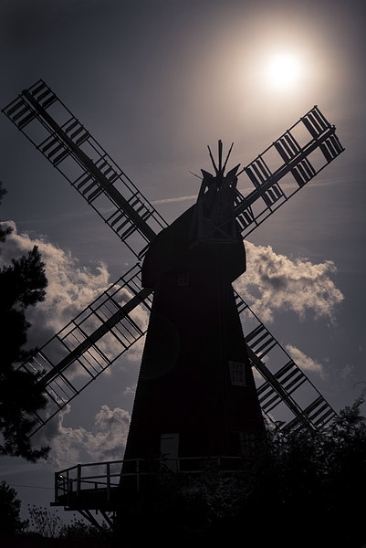  Silhouette of a Windmill Picture Board by Louise Wilden