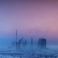 Buy canvas prints of  Dubai Skyline by Louise Wilden