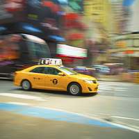 Buy canvas prints of  New York cab by Louise Wilden