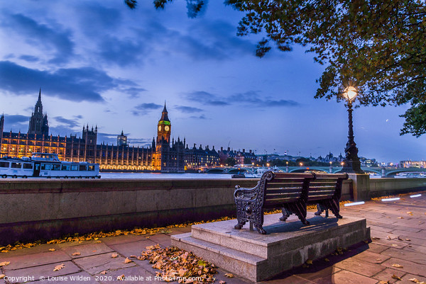 Houses of parliament at dusk Picture Board by Louise Wilden