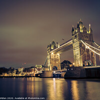 Buy canvas prints of Tower Bridge at night. by Louise Wilden