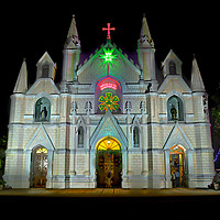 Buy canvas prints of Saint Patrick's Cathedral of Pune on Christmas eve by Lalam M