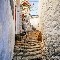 Buy canvas prints of  Stairway to the monastery. by Joseph Pooley
