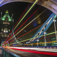 Buy canvas prints of  Tower bridge at the speed of light. by Joseph Pooley