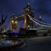 Buy canvas prints of  Tower Bridge at Night by Antony Burch
