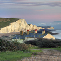 Buy canvas prints of Seaford Head Sunset by Antony Burch