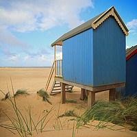Buy canvas prints of Wells Beach Hut  by Antony Burch
