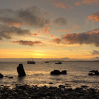 Buy canvas prints of Elgol Harbour Sunset by Antony Burch