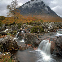 Buy canvas prints of Glen Etive and River Coupall  by Antony Burch