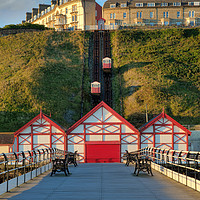 Buy canvas prints of Saltburn on sea pier and lift by Antony Burch