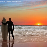 Buy canvas prints of Sunset Surfer by Antony Burch