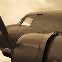 Buy canvas prints of  Mono picture of a Douglas DC-3 Aircraft by Dave Carroll